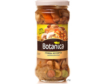 Грибы маринованные Ассорти Botanica 580 мл 5 шт